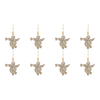 8PK LVD Angel Trumpet Glitter Sml Decorative Sculpture Home/Lounge Decor