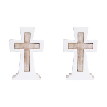 2PK LVD Wooden Ornament Holy Cross Large Seasonal Decorative Home Decor