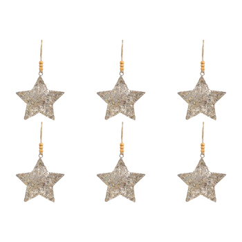 6PK LVD Metal Glitter Star Decorative Sculpture Home/Lounge Decor