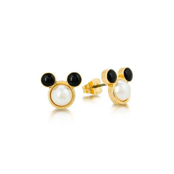 Couture Kingdom Disney Mickey Mouse Head Pearl Stud Earrings Gold