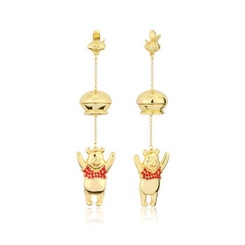 Couture Kingdom Disney Winnie The Pooh Honey Pot Drop Earrings 80mm Gold