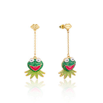 Couture Kingdom Disney The Muppets Kermit The Frog Crystal Drop Earrings Gold