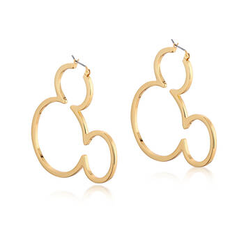 Couture Kingdom Disney Mickey Outline Hoop Earrings 6cm Gold