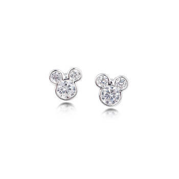 Couture Kingdom Disney Mickey Mouse Crystal Stud Earrings Silver