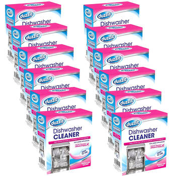 12PK Duzzit Dishwasher Cleaner Powder Limescale Remover 75g