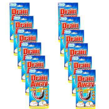 12PK Duzzit Drain Away Drain Unblocker Stick Reusable - Red