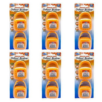 6x 2pc Duzzit Baking Soda Odour Buster Hanging Air Freshener - Yellow