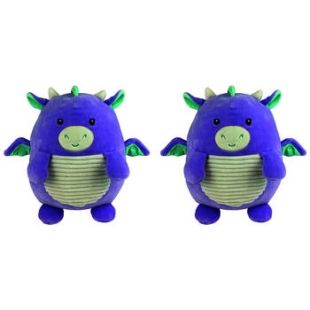 2PK Momoko Squish Dragon Animal Stuffed Doll Kids Soft Plush Toy 25cm Purple