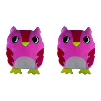 2PK Momoko Owl Animal Stuffed Doll Kids/Children Soft Flat Plush Toy 26cm Pink