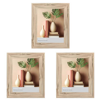 3PK Frankie & Me Standing 8x10'' Picture Frame Photo Holder Home/Office Decor Oak