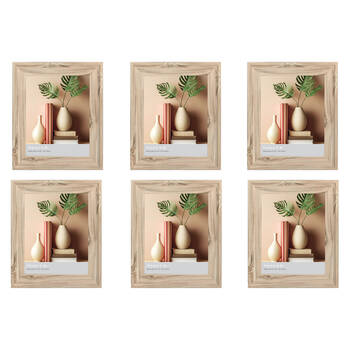 6PK Frankie & Me Standing 8x10'' Picture Frame Photo Holder Home/Office Decor Oak
