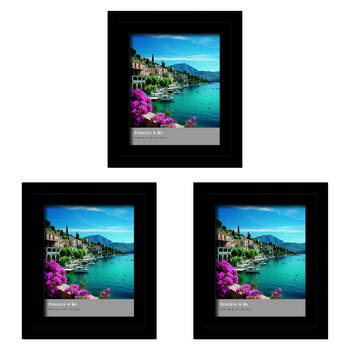 3PK Frankie & Me Wooden Split Level 8x10'' Picture Frame Home/Office Decor Black
