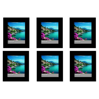 6PK Frankie & Me Wooden Split Level 8x10'' Picture Frame Home/Office Decor Black