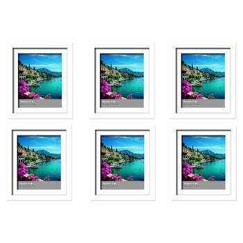 6PK Frankie & Me Wooden Split Level 8x10'' Picture Frame Home/Office Decor White