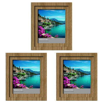 3PK Frankie & Me Wooden Split Level 8x10'' Picture Frame Home/Office Decor Oak
