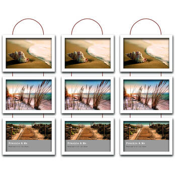 3PK Frankie & Me Wooden Triple Hanging 4x6'' Picture Frame Home/Office Decor White