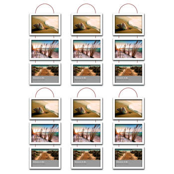 6PK Frankie & Me Wooden Triple Hanging 4x6'' Picture Frame Home/Office Decor White
