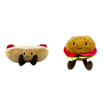 2PK Momoko Kids/Children Mix Fast Foods Stuffed Soft Plush Toy Assorted