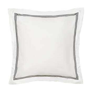 Grosvenor House 500TC Hotel Embroidered European Pillowcase White With Black