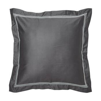 Grosvenor House 500TC Hotel Embroidered European Pillowcase Charcoal With White