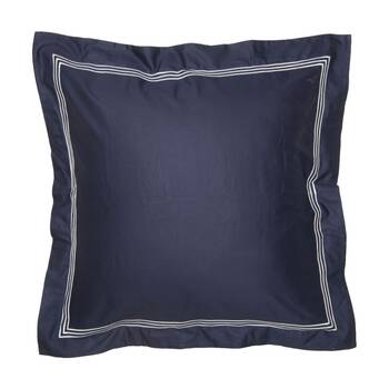 Grosvenor House 500TC Hotel Embroidered European Pillowcase Navy With White