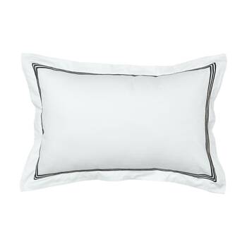 Grosvenor House 500TC Hotel Embroidered Tailored Pillowcase White With Black