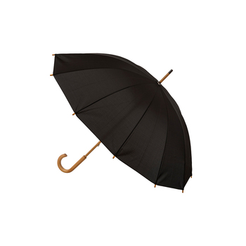 Clifton Men’s 104cm Windproof 12-Rib Walking Umbrella Wood Style - Black