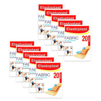 10x 20pc Elastoplast Fabric Bandaids Extra Flexible Wound Plaster