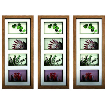 3PK Frankie & Me Shadow 8x20'' Picture Frame Photo Holder Home/Office Decor Oak