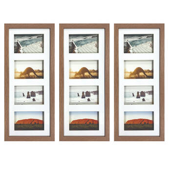 3PK Frankie & Me Shadow 8x20'' Picture Frame Photo Holder Home/Office Decor Dark Oak