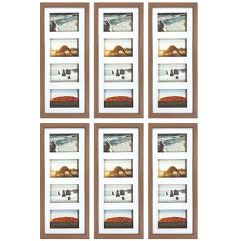 6PK Frankie & Me Shadow 8x20'' Picture Frame Photo Holder Home/Office Decor Dark Oak