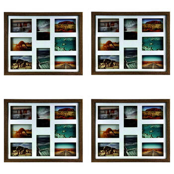 4PK Frankie & Me Shadow 16x20'' Picture Frame Photo Holder Home Decor Dark Oak