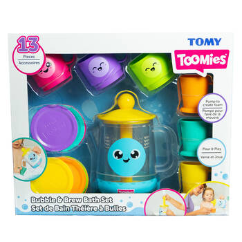 13pc Toomies Bubble & Brew Deluxe Teatime Childrens Bath Toy Set 18m+