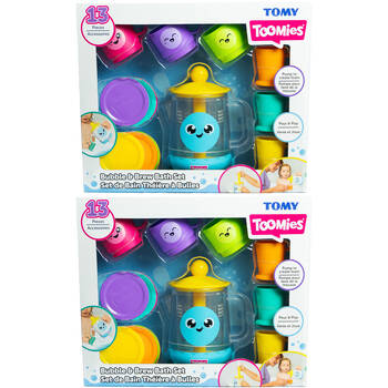 2x 13pc Toomies Bubble & Brew Deluxe Teatime Childrens Bath Toy Set 18m+