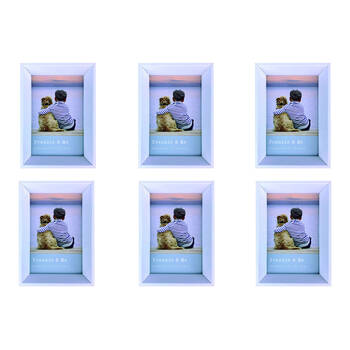 6PK Frankie & Me Window Wooden 4x6'' Picture Frame Home/Office Photo Decor White