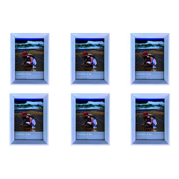 6PK Frankie & Me Window Wooden 5x7'' Picture Frame Home/Office Photo Decor White