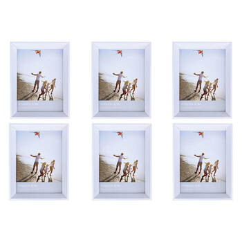 6PK Frankie & Me Window Wooden 6x8'' Picture Frame Home/Office Photo Decor White