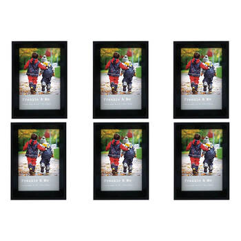 6PK Frankie & Me Window Wooden 4x6'' Picture Frame Home/Office Photo Decor Black