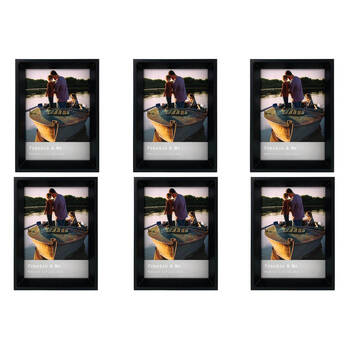 6PK Frankie & Me Window Wooden 5x7'' Picture Frame Home/Office Photo Decor Black