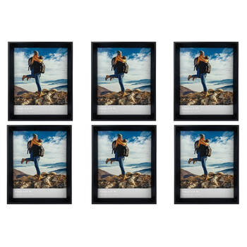 6PK Frankie & Me Window Wooden 8x10'' Picture Frame Home/Office Photo Decor Black