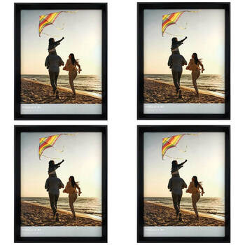 4PK Frankie & Me Window Wooden 11x14'' Picture Frame Home/Office Photo Decor Black