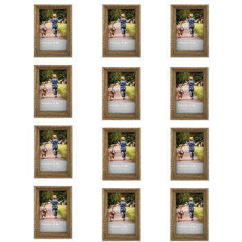 12PK Frankie & Me Window Wooden 4x6'' Picture Frame Home/Office Photo Decor Oak