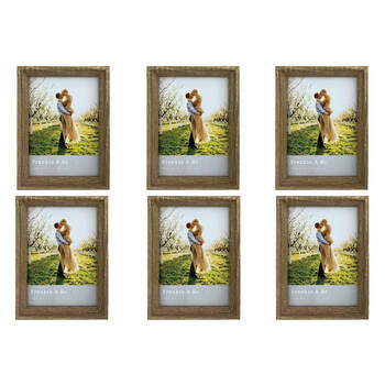 6PK Frankie & Me Window Wooden 5x7'' Picture Frame Home/Office Photo Decor Oak