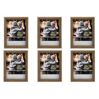 6PK Frankie & Me Window Wooden 6x8'' Picture Frame Home/Office Photo Decor Oak