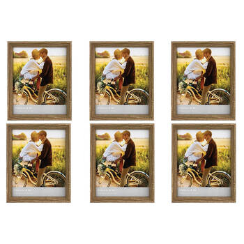6PK Frankie & Me Window Wooden 8x10'' Picture Frame Home/Office Photo Decor Oak