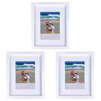3PK Frankie & Me Wooden Border 5x7'' Picture Frame Home/Office Photo Decor White