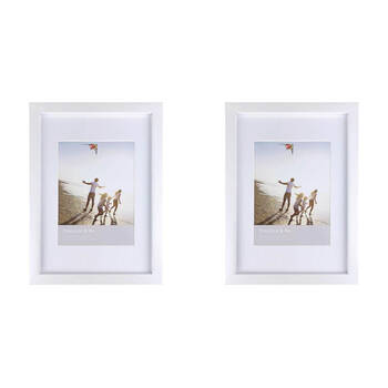 2PK Frankie & Me Wooden Border 6x8'' Picture Frame Home/Office Photo Decor White