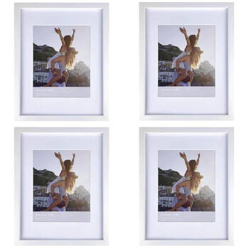 4PK Frankie & Me Wooden Border 8x10'' Picture Frame Home/Office Photo Decor White