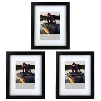3PK Frankie & Me Wooden Border 5x7'' Picture Frame Home/Office Photo Decor Black