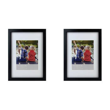 2PK Frankie & Me Wooden Border 6x8'' Picture Frame Home/Office Photo Decor Black